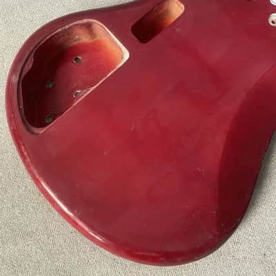 Red 4 String Bass Basswood Body image 4