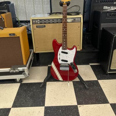 Fender MG-69 Mustang Reissue MIJ Competition Stripe Red image 4