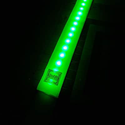 LED Guitar Strap Handmade White One Button Control Rechargeable image 1