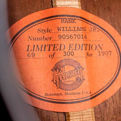 1997 Gibson Hank Williams Jr. Southern Jumbo Limited Edition w/ Case, Brazilian Rosewood image 6