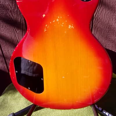 Memphis, set neck, single cut (LP copy), MIJ, 1970's, cherry sunburst, Duncans, case, volute, CIPOLLINA image 17