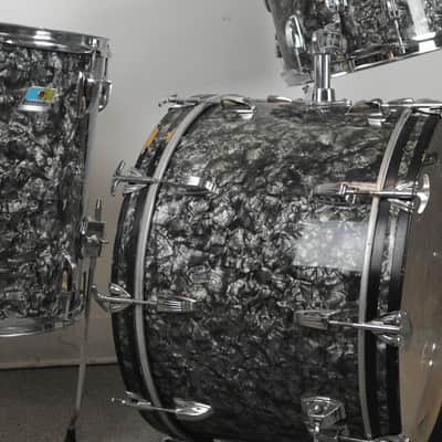 1971 Ludwig "Super Classic" Black Diamond Pearl Drum Set image 7