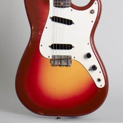 Fender  Duo-Sonic Solid Body Electric Guitar (1963), ser. #83001, original brown hard shell case. image 3