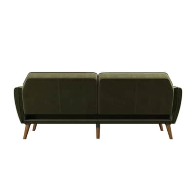 Vintage Music Studio Memory Foam Futon, Convertible Couch, Green Velvet image 5