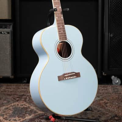 Epiphone Inspired by Gibson J-180 LS Acoustic/Electric Guitar - Frost Blue with Hardshell Case image 13