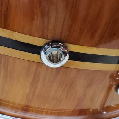 awdrums Custom Shop 6.5”x14” Finger Jointed STAVE Snare Drum 2025 - Cherry Wood with Wenge & Maple Inlays VIDEO !!! image 7