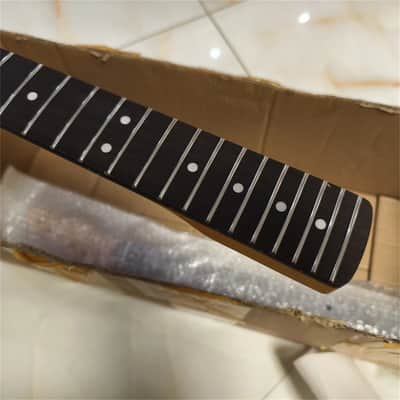 24 inch short scale Yellow maple electric guitar neck part 22fret Rosewood inlay image 5