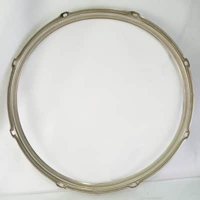 Slingerland 14" 8-Lug Nickel-BRASS Stick-Saver Snare Drum/Floor Tom NOB Rim/Hoop image 6