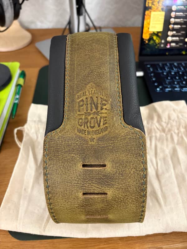 Pinegrove BS66 Deluxe Bass Guitar Strap - Smooth Leather 2024 - Green Relic image 1