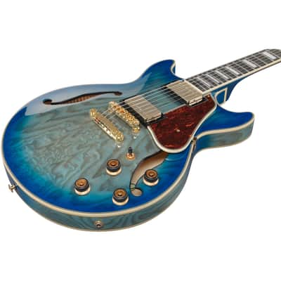 Ibanez AM93QA AM Artcore Expressionist Electric Guitar - Jet Blue Burst image 5