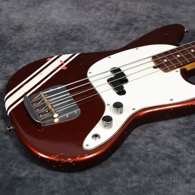 Olinto By La Bella 4-String Short Scale Bass - Candy Apple Red Relic w/Matching headstock image 16