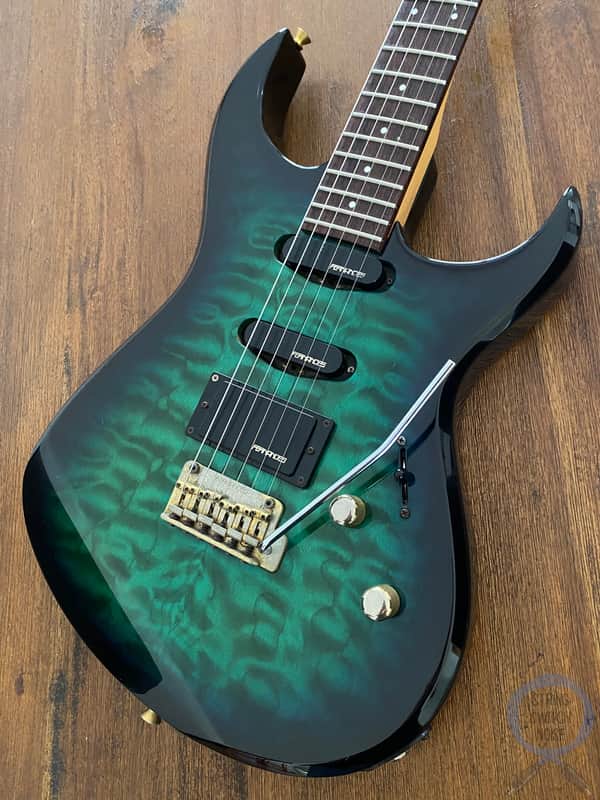 Fernandes HSS Super Strat, Quilted Green Burst, MIJ, 90s | Reverb