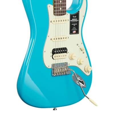 Fender American Pro II Stratocaster HSS Rosewood Neck Miami Blue W/C image 9