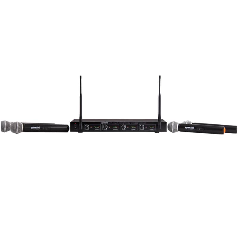 Gemini UHF-04M 4-Channel Wireless Handheld Microphone System image 1