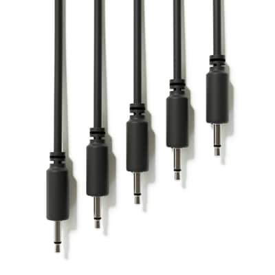 ExcelValley [Black | 90 cm - 35.43"] 5-Pack - Mono Modular Patch Cables Eurorack Synthesizer image 1