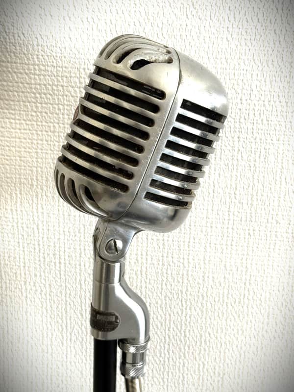 Vintage 1940s Shure 55C 'Fatboy' Dynamic Microphone, works w/stand