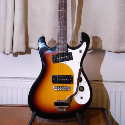 Kiso Suzuki Made in Japan MIJ Vintage Lawsuit Era Mosrite Copy Guitar 1980s - 3T Sunburst image 1