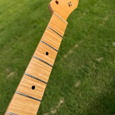 Guitar Mill AAA Flame Maple T-Style neck with nitro finish. image 4