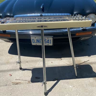 Guyatone Dual 8 string steel guitar with case Late 70ish - Cream white image 1