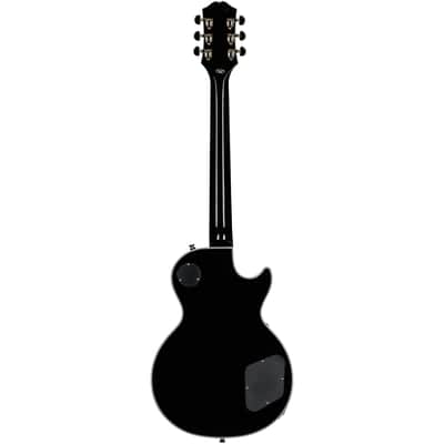 Epiphone Inspired by Gibson Les Paul Custom Electric Guitar, Left-Handed (with Gig Bag), Ebony image 4