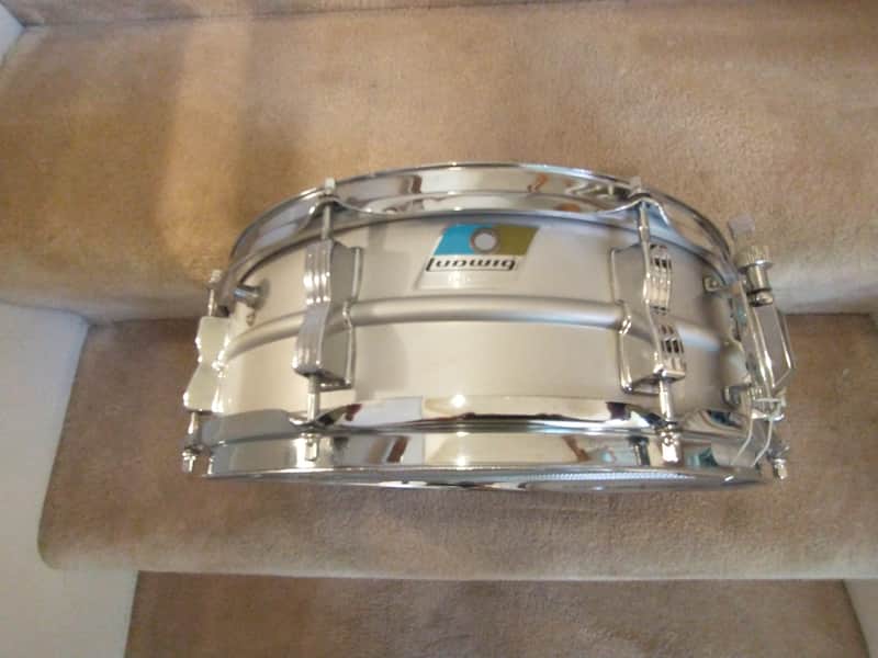 Ludwig Vintage Acrolite aluminum snare drum pointed corner badge mid-70s very clean! image 1