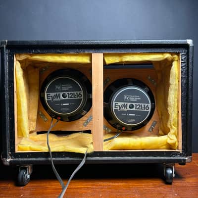 EVM12L-16 pair original cones in Leake Custom 2 x 12 Guitar Cabinet Electro Voice 12L-16 2005 - Black Tolex image 5