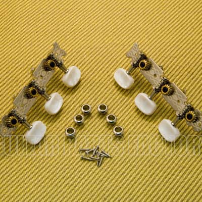 J-68-NI Pearl Button Nickel 3-On-A-Plate Acoustic Classical Guitar Tuners