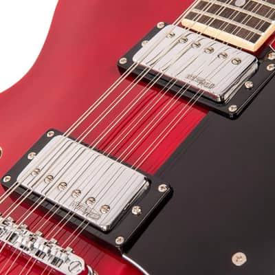 Vintage VSA500 ReIssued 12 String Semi Acoustic Guitar ~ Cherry Red (VSA500CR-12) image 9
