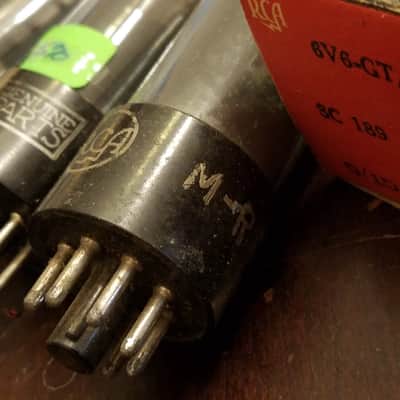 RCA Pair (2) 6V6GT/G Beam Power AT1000 TESTED Vacuum Tube greyglass WWII era 6V6 Audio 1938-1942 image 7