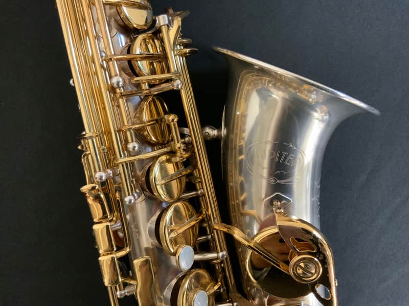 Jupiter JAS-869 Alto Saxophone Silver-plated w/ Gold Lacquer Keys