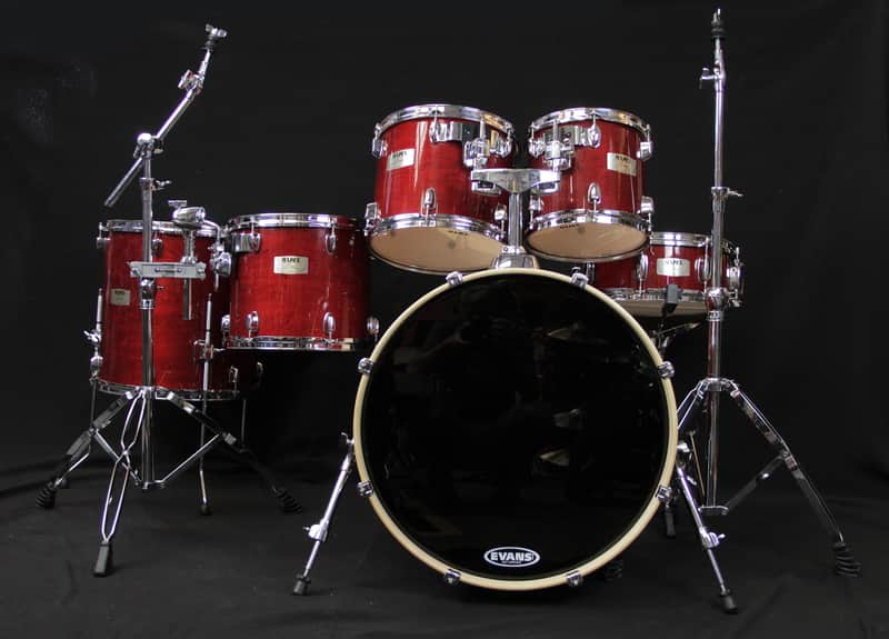 Mapex M Birch Drum Kit 22 10 12 14 16+ 14 Snare Transparent Cherry image 1
