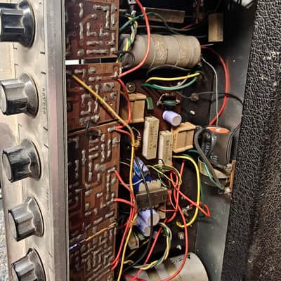 Univox Lafayette Guitar Amp Head 1960s - Silver image 11