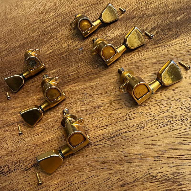 Vintage Gibson-branded Schaller M6 180 gold tuners - '78 original 3x3 set - Norlin Era Les Paul Custom image 1