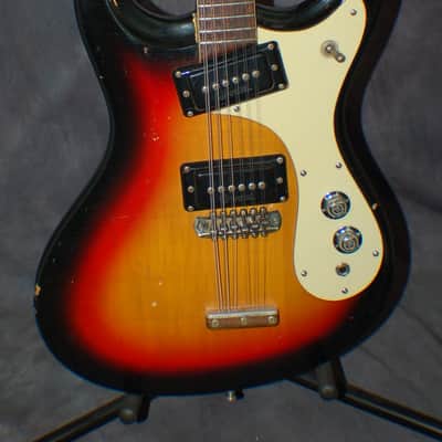 Video Demo 1966 Mosrite Mark XII 12 String Sunburst Pro Setup Original Hard Shell Case image 2