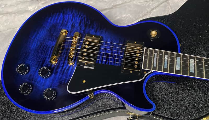 NEW! Gibson Dealer Select Custom Shop Les Paul Custom Blue Widow AAA Figured Flame Top - Authorized Dealer - 9.7 lbs - G07454 image 1