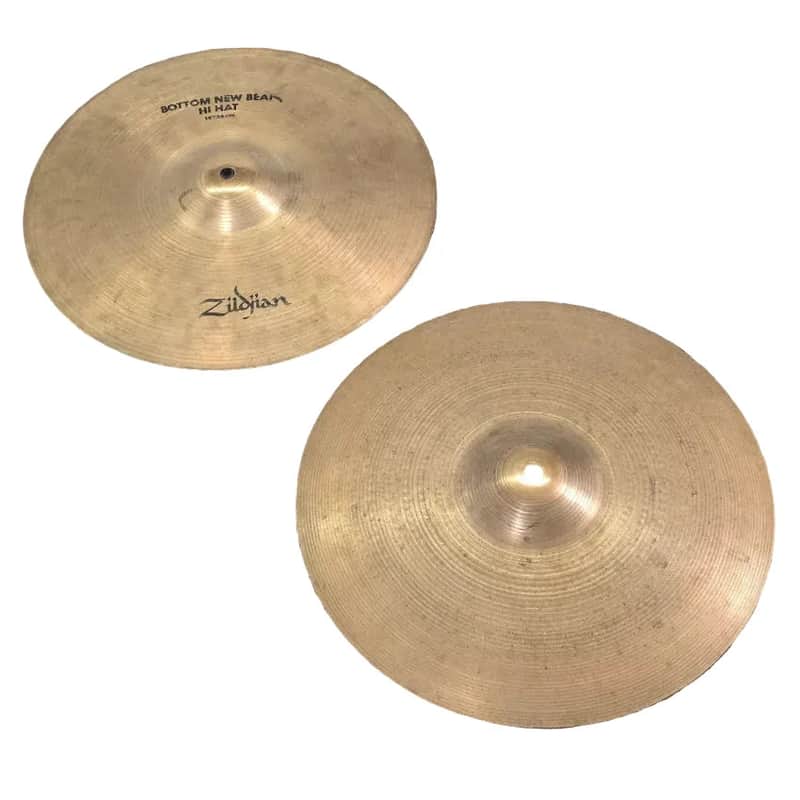 Used Vintage Zildjian A New Beat Hi Hat Cymbals 14" - Good image 1