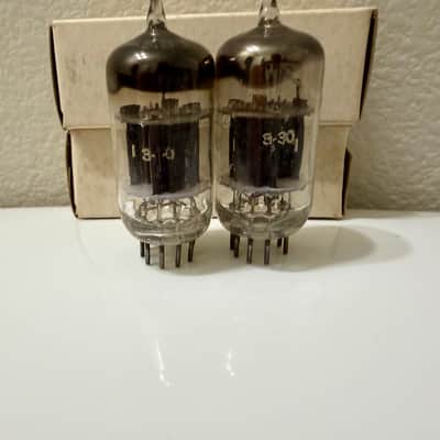 Nos pair of CBS Hytron 5814 with D Getter and Black Plates Nos Pair image 3