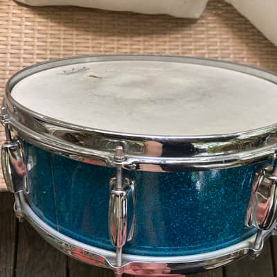 Slingerland Radio King Snare 14x5.5 Late 50s, Blue Sparkle, Oval Badge image 1