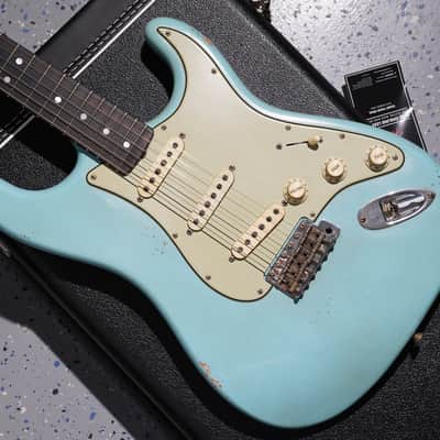 Fender Masterbuilt Andy Hicks Fat 64 Strat Brazilian Rosewood Journeyman Relic Aged Daphne Blue Josefina Pickups image 3