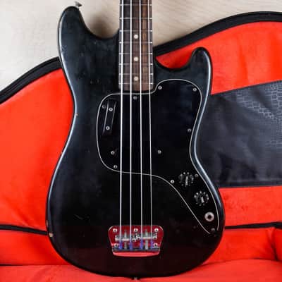 Fender Musicmaster Bass 1977 Black Vintage USA w/ Gig Bag image 1