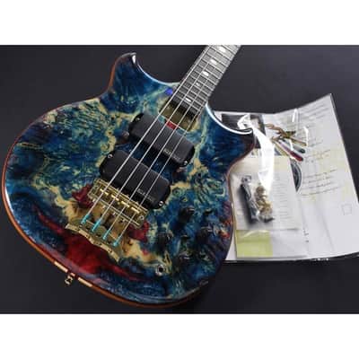 ALEMBIC SCSB4 Buckeye Resin [Stanley Clark Signature Deluxe w/Side LED's Blue] image 6