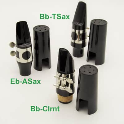 APM Alto Sax Mouthpiece Kit - Standard Mthpc + Cap + Ni-Plated Ligature; Made in USA image 2