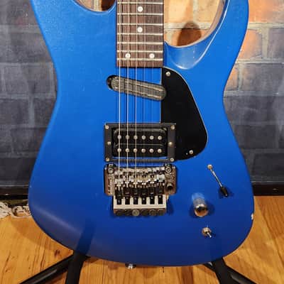Modded Charvel 1988 Fusion Deluxe Rosewood Fretboard Pearl Blue - Added Preamp Switch & Pickguard image 9