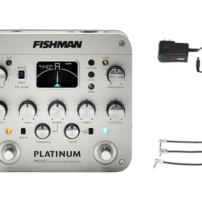 Fishman Platinum Pro EQ/DI + Gator 9V Power Combo & 3 Patch Cables image 1