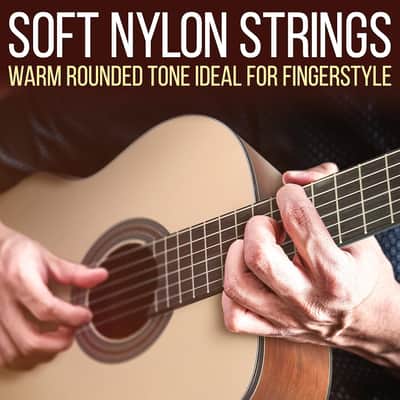 Solid Spruce Top Classical Acoustic Guitar Kit, 4/4 Full Size Classic All Wood Instrument with Gig Bag, Picks, Stand and Foot Stool, 39" Natural image 3