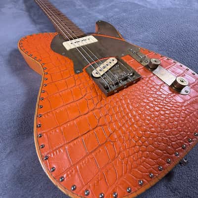 Paoletti Nancy Leather top 2019 - Orange Crocodile Leather Top image 8