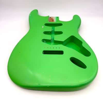 MJT Stratocaster Body Alder Relic Nitro Neon Green mjt6565 image 5