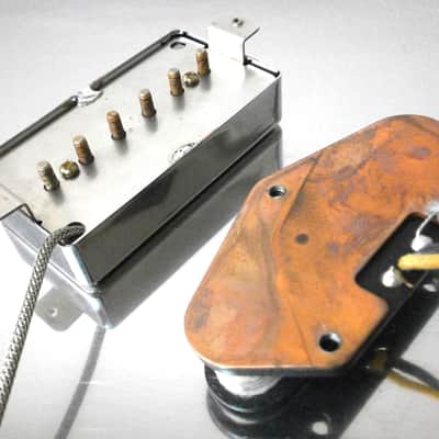 Q pickups Relic/Aged Tele bridge / hum sized P90 SET Telecaster Fits Fender Custom image 6