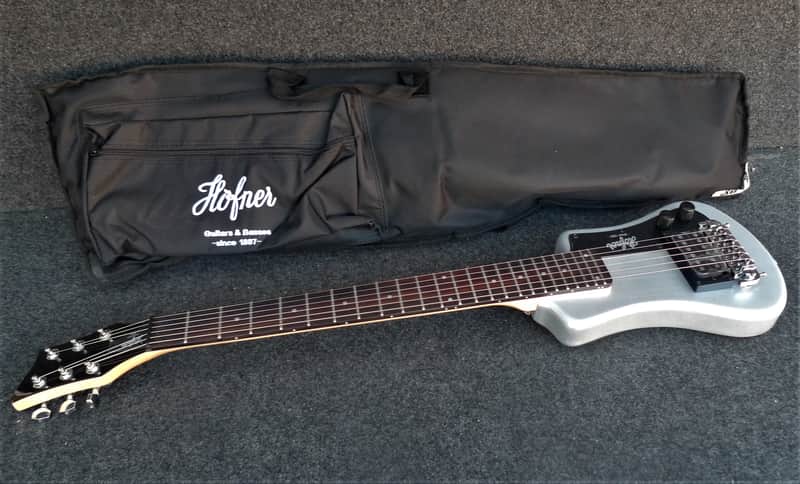 Hofner CT Series HCT-SH-SS-O Shorty Travel/Mini Electric Guitar Metallic SILVER Sparkle image 1