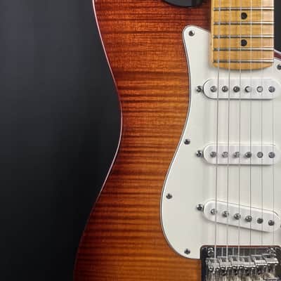 Fender American Select Series Stratocaster w Flame Maple cap 2011 - Gloss Dark Cherry Burst image 11